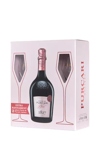 купить SET CUVÉE DE PURCARI  ROSÉ BRUT + 2 PAHARE в Кишинёве 