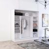 cumpără Dulap Mobildor-Lux Fox uși glisante din PAL cu elemente din oglindă (190x60x200H cm) Alb în Chișinău 