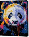 cumpără Tablou pe numere BrushMe RMGB009FC 30x40сm (pânză neagră/fără cutie) Panda în culori în Chișinău 