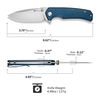 купить Нож походный Sencut S24025-3 Skarnax, mâner Micarta albastru, Liner Lock в Кишинёве 
