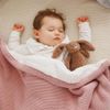 купить Детское постельное белье BabyOno 1659/01 Patura de bumbac cu captuseala din fleece Pink в Кишинёве 