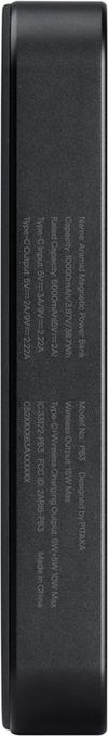 cumpără Acumulator extern USB (Powerbank) Pitaka Qi2 Black/Grey 10000MAH (PBQ2501) în Chișinău 