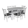 купить Комплект стол и стулья Evelin di Costacurta стол Raffles Oval White + 6 стульев COCO White/NV-10WP Grey в Кишинёве 