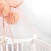 купить Кроватка PernaMea Baldachin Premium Pompom Pudra (PM.101301/2) в Кишинёве 