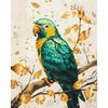 купить Картина по номерам BrushMe BS54123 (în cutie) Papagal smarald cu vopsele metalice в Кишинёве 