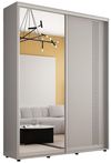 cumpără Dulap Mobildor-Lux Compact uși glisante Oglindă + PAL cu ornament grecesc (170x45x230H cm) Grey în Chișinău 