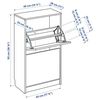 купить Полка для обуви Ikea Bissa 2 отделения 49x28x93 Black/Brown в Кишинёве 