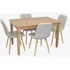 cumpără Set masă și scaune Evelin di Costacurta стол HV-27V Light Brown + 4 стула YTC-080Wo, BJORN-24 (Light beige) în Chișinău 