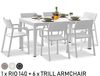 купить Комплект садовой мебели стол Nardi RIO 140 EXTENSIBLE + 6 кресел TRILL ARMCHAIR в Кишинёве 