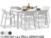 cumpără Set mobila de terasa masa Nardi RIO 140 EXTENSIBLE + 6 fotolii TRILL ARMCHAIR în Chișinău 