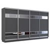 cumpără Dulap Mobildor-Lux Fox uși glisante din PAL cu elemente din oglindă (390x60x210H cm) Anthracite în Chișinău 