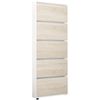 купить Полка для обуви Mobildor-Lux Leo Slim 70x16x203H cm White/Sonoma в Кишинёве 