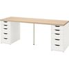 купить Офисный стол Ikea Lagkapten/Alex 200x60 (Stejar vopsit/Alb) в Кишинёве 