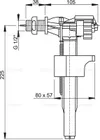 купить Механизм для бачка WC горизонтальный D. 1/2" для боковой подачи воды (Alka A15) (3805) в Кишинёве 