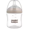 cumpără Cană cu pai Canpol 35/400 Sticlă cu formă naturală și tetină cu două zone, 150 ml în Chișinău 