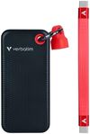 купить Накопители SSD внешние Verbatim M.2 External SSD 256GB Verbatim Pocket USB 3.2 Gen 2, Black/Red (VER_32417) в Кишинёве 