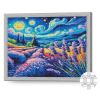 купить Картина по номерам Art Gallery QB206606 Mozaic cu diamante patrate 40x50cm Noapte instelata si un camp de lavanda в Кишинёве 