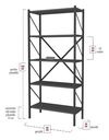 купить Офисный стеллаж Fabulous Shelves Metal 5 секции Anthracite в Кишинёве 