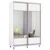 cumpără Dulap Mobildor-Lux Aron-S uși glisante din PAL cu oglindă orizontal (160x60x200H cm) Alb Brilliant în Chișinău 