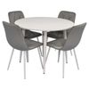 купить Комплект стол и стулья Evelin di Costacurta стол DT-402-5Wh + 4 стула YTC-055Wh, BLU-13 Light grey в Кишинёве 