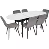 купить Комплект стол и стулья Evelin di Costacurta cтол DT-533R B + 6 стульев YTC-080B Bluvel-14 (Dark grey) в Кишинёве 