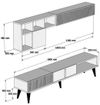 купить Стенка Trendy Milano Орех, Белый мрамор, 180x40x35 см (GTR000179) в Кишинёве 