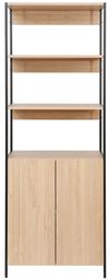 купить Офисный стеллаж Deco Lanta L 63x41x176H Oak/Black в Кишинёве 
