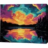 cumpără Tablou pe numere BrushMe RMGB025FC 30x40сm (pânză neagră/fără cutie) Simfonia apusului în Chișinău 