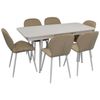 cumpără Set masă și scaune Evelin di Costacurta стол DT-432-1R Wh + 6 стульев YTC-064Wh Light beige în Chișinău 