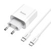 Incarcator de retea Hoco C80A 20W Rapido + Cablu Type-C to Type-C (PD + QC3.0) [White]