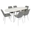 купить Комплект стол и стулья Evelin di Costacurta стол DT-533R Wh + 6 стульев YTC-055Wh BLU-13 (Light grey) в Кишинёве 
