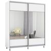 cumpără Dulap Mobildor-Lux Aron cu uși glisante cu oglindă orizontal (180x60x210H cm) Alb Brilliant în Chișinău 
