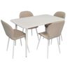 купить Комплект стол и стулья Evelin di Costacurta стол DT-405-4Wh + 4 стула YTC-064Wh Bjorn-24 (Light beige) в Кишинёве 