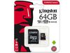 купить 64GB Kingston Canvas Select Plus SDCS2/64GB microSDHC, 100MB/s, (Class 10 UHS-I) + Adapter MicroSD->SD (card de memorie/карта памяти) в Кишинёве 