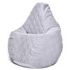 купить Кресло-мешок BeanBag BM6157, Кресло Груша из велюра Maserrati "Romb", XXL, светло-серый в Кишинёве 