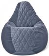 купить Кресло-мешок BeanBag BM6125, Кресло Груша из велюра Maserrati "Romb", L, серый в Кишинёве 