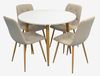 купить Комплект стол и стулья Evelin di Costacurta стол DT-402-1Wo + 4 стула YTC-080Wo Light beige в Кишинёве 