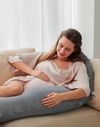 купить Подушка для мам Momcozy PP007-GR00NB-C Perna pentru maternitate in forma F Velvet Grey в Кишинёве 