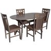 купить Комплект стол и стулья Evelin di Costacurta стол Raffles Oval Antique Grey + 4 стула Deepa R Antique Grey/Ekea12 Dark Brown в Кишинёве 