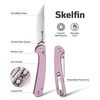 купить Нож походный Sencut S25007-3 Skelfin, G10 roz pudrat, Button Lock в Кишинёве 