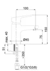 cumpără Baterie lavoar Rubineta UNO-18 BK (N80061) în Chișinău 