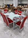 Комплект Келебек ɪɪ 2151 + 6 стульев красные с белым