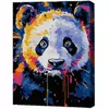 cumpără Tablou pe numere BrushMe RMGB009FC 30x40сm (pânză neagră/fără cutie) Panda în culori în Chișinău 
