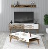 купить Стенка Trendy Valensiya-140, орех, белый (комплект мебели для гостиной) (GTR001252) в Кишинёве 