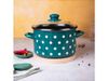 cumpără Cratiță Metalac 57047 Cratita emailata Green Dots 20cm, 4.0L, capac din sticla în Chișinău 