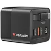 купить Зарядное устройство сетевое Verbatim VER_32217 Mini GaN Charger 65W with retractable cable, 2 Port, Black в Кишинёве 