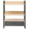 купить Офисный стеллаж Deco Alto 3 nivele 70x30x90H Oak/Dark Grey/Black в Кишинёве 