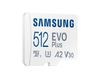 512GB MicroSD (Class 10) UHS-I (U3) +SD adapter, Samsung EVO Plus "MB-MC512KA" (R:130MB/s) 