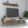купить Тумба напольная для TV Trendy Valensiya 140, Nuc, Alb, Marmura в Кишинёве 