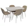 cumpără Set masă și scaune Evelin di Costacurta стол DT-431-1R Wh + 4 стула YTC-064Wh Light beige în Chișinău 